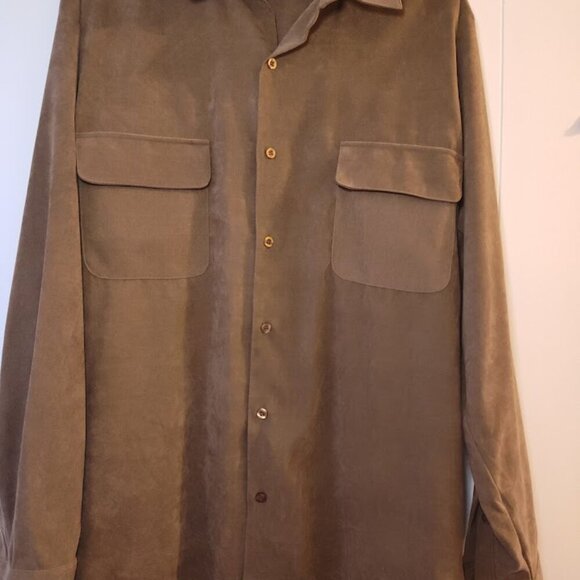 Carlucci Faux Suede Button Down - Picture 3 of 5